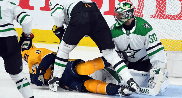Ben Bishop had a stellar Game 1 and showed why he is a Vezina candidate.
