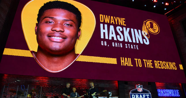 The Redskins’ strong draft started with their selection of Ohio State QB Dwayne Haskins.