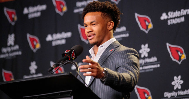 Kyler Murray meets the media after getting drafted by the Cardinals.