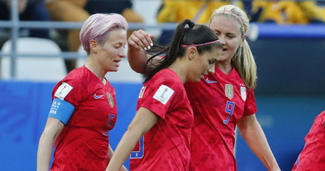 Alex Morgan is tied with Sam Kerr with 5 goals.
