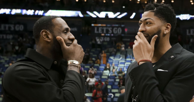 Anthony Davis, right, seems likely to join LeBron James, left, with the Lakers.