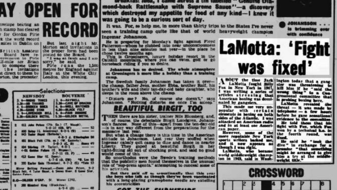 The Fix: Why Jake LaMotta Threw His 1947 Fight With Billy Fox The Fix: Why Jake LaMotta Threw His 1947 Fight With Billy Fox