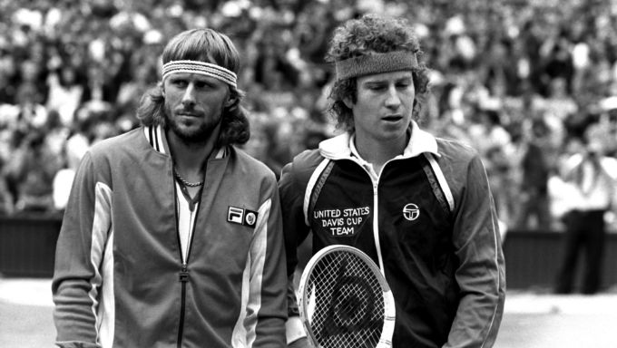 Tennis legends John McEnroe and Bjorn Borg recreate iconic image