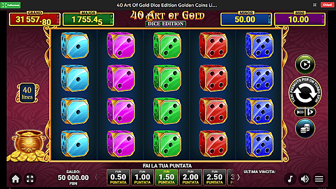 40 Art of Gold Dice Edition Golden Coins Link 675