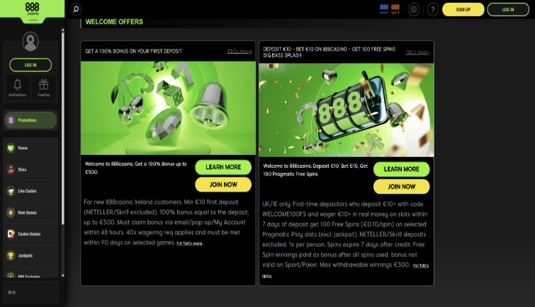 888 casino free spins