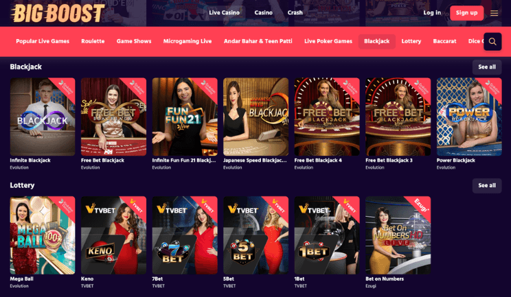 Big boost casino login