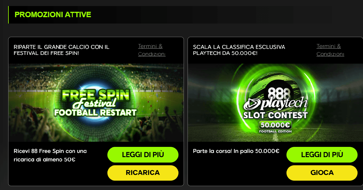 La Serie A in promozione su 888