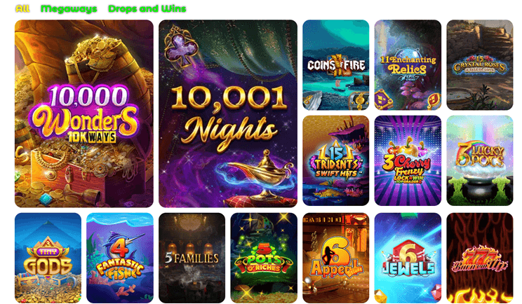 Casushi slots interface