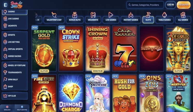 Dudespin Casino Slots Selection