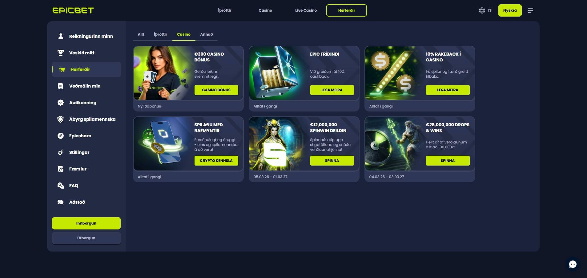 Epicbet bonus codes