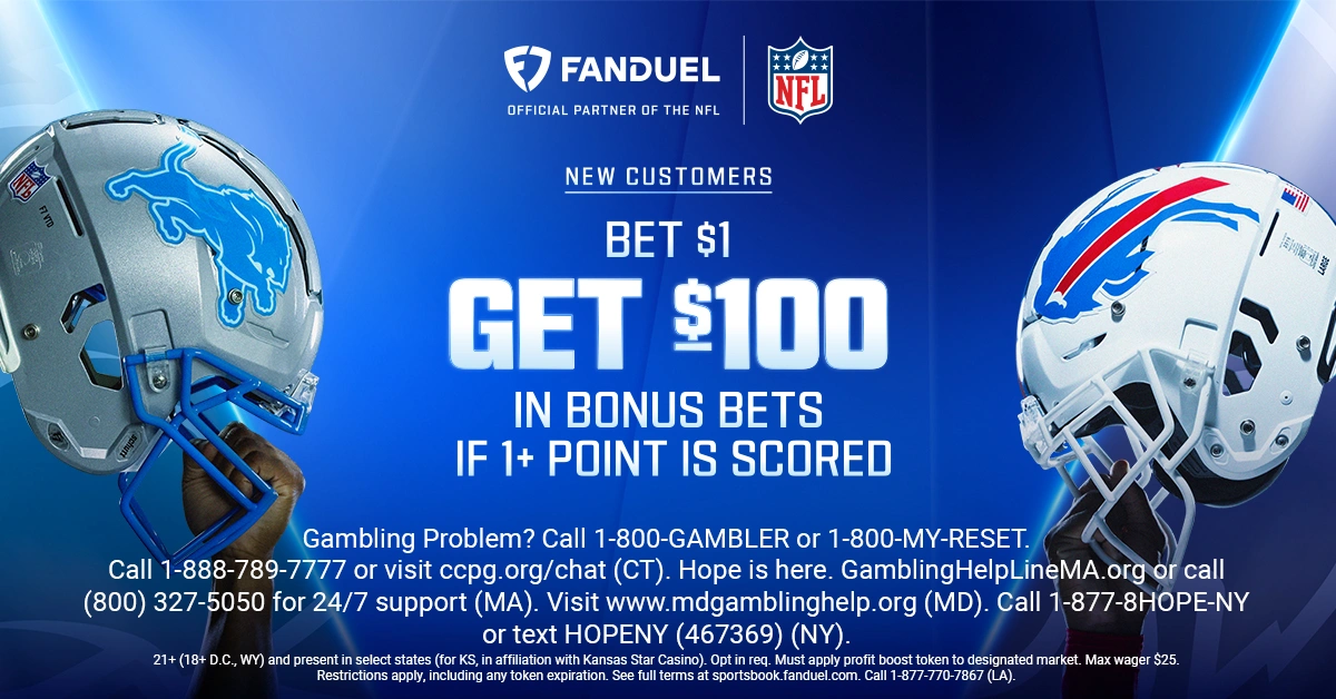 FanDuel Promo Code: Bet $1, Get $100 in Bonus Bets for Lions-Bills on TNF (Sept. 16)