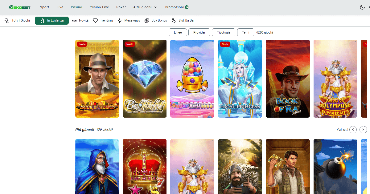 Slot Gekobet: Ecco i titoli più giocati