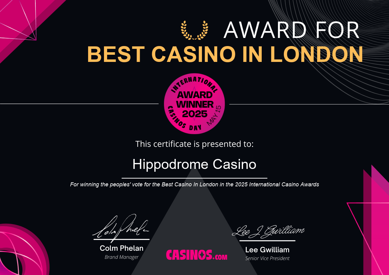 Hippodrome Casino award