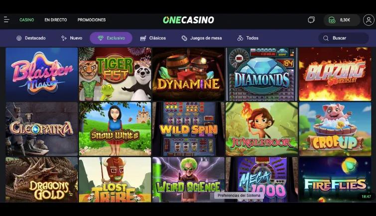 Juegos en One Casino
