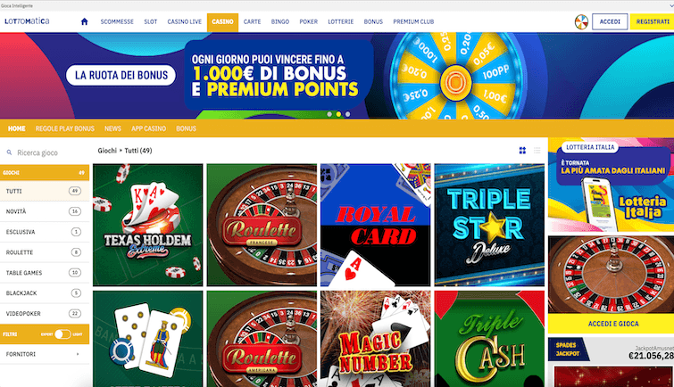 lottomatica-casino-homepage Il Manuale Definitivo sul Bingo Lottomatica: Matematica, Strategie e Risoluzione Problemi