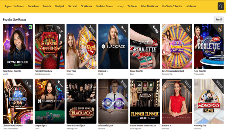 Lucky Spins Live Casino