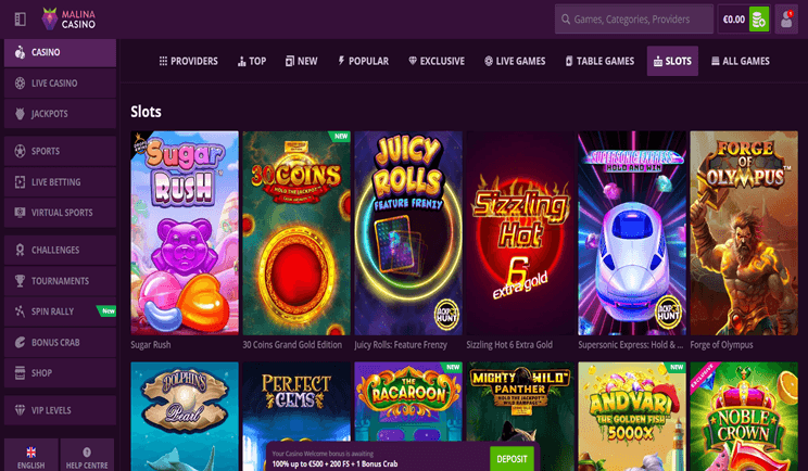 Caça-níqueis Malina Casino