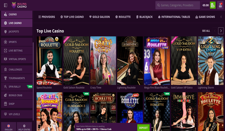 Malina Live Casino