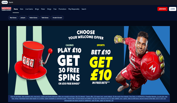 Monopoly Casino Homepage