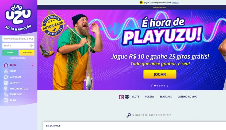 Lobby de PlayUZU Casino