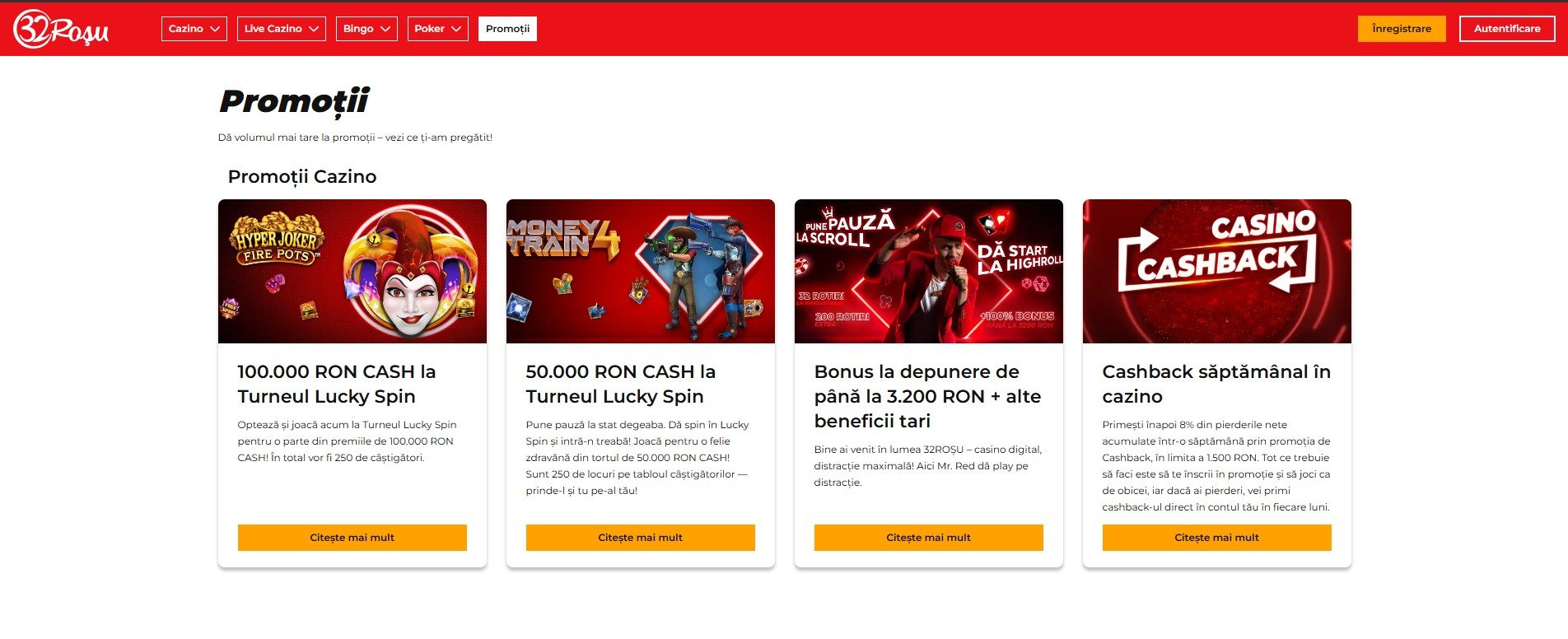 Promoții 32 Rosu Casino