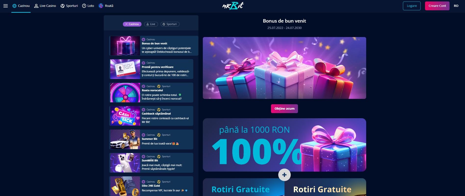 Rotiri gratuite mr bit
