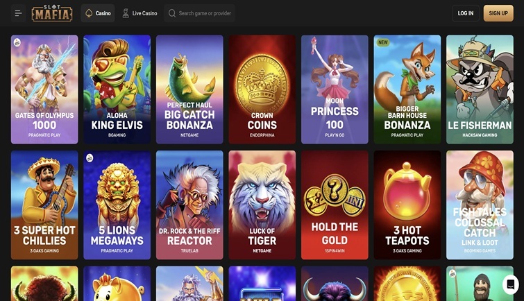 Selezione di slot Mafia Casino