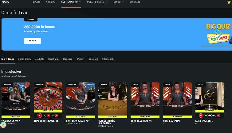 Snai Casino Live Games