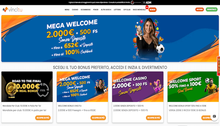 Homepage Vincitu Casino
